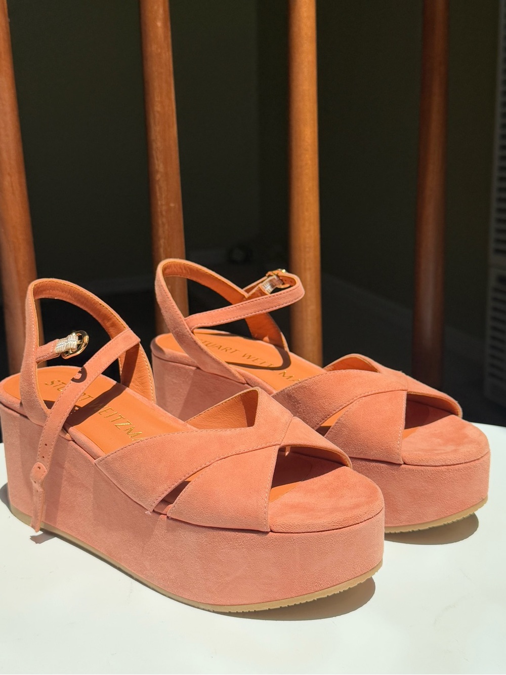 Stuart Weitzman Carmen MIdi Wedge Platffrom sandal size 6.5 B women H41N1